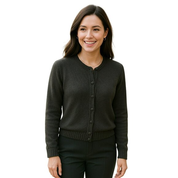 MonRepos Alpaca Cardigan Peru Sweater Womens Medium Dk Hunter Green - Picture 11 of 11